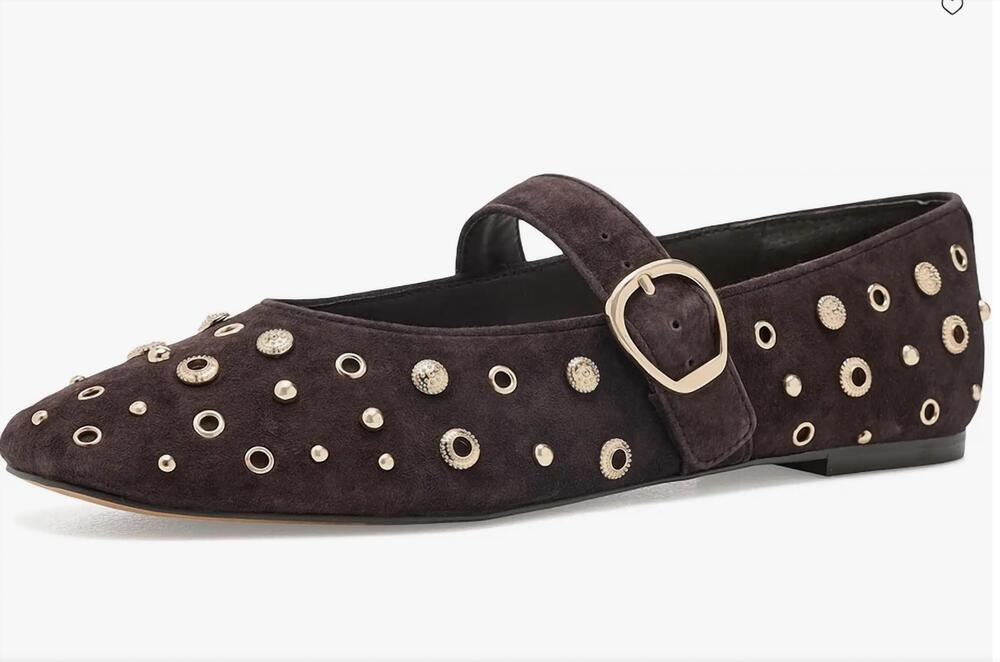 NEW DOLCE VITA women's mella stud flats in java suede